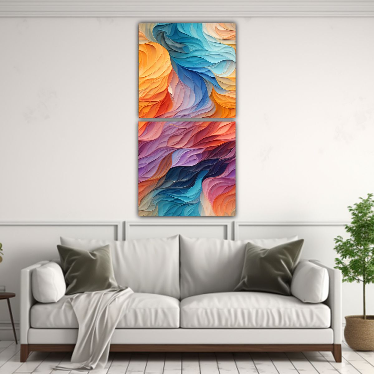 GENERICO - Pintura Decorativa Abstracta Elegante Con Patrón 40x80 Cm