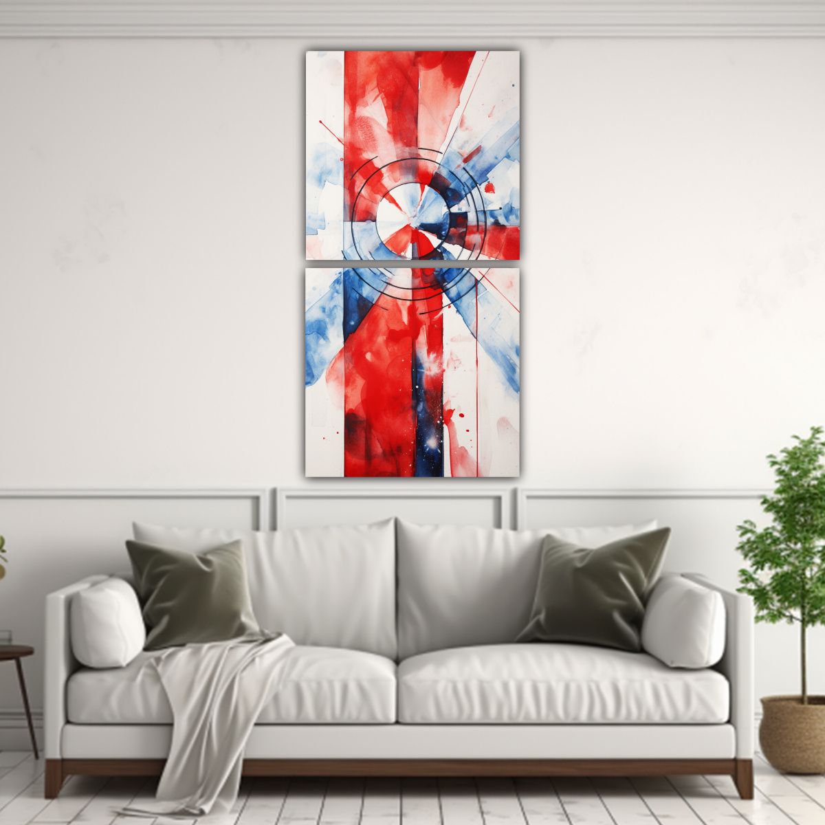 GENERICO - Pintura Abstracta De La Bandera Noruega En Alta 20x40 Cm