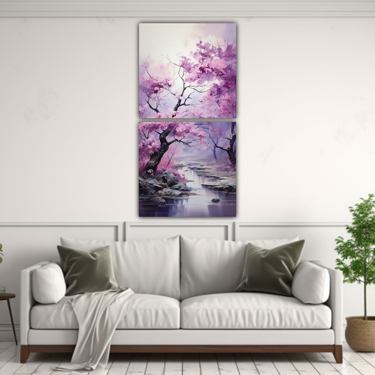 GENERICO - Conjunto De 2 Lienzos De Tela Abstractos Con 60x120 Cm