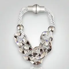 GENERICO - Pack De 02 Sujetadores Cadena Magnéticas Para Cortinas Plata