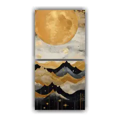 GENERICO - Pintura Creativa Con Luna Cerca De Montañas 2 40x80 Cm