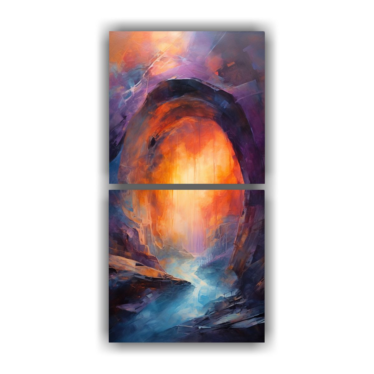 GENERICO - Set 2 Lienzos De Tela Espectacular Llamativo 60x120 Cm