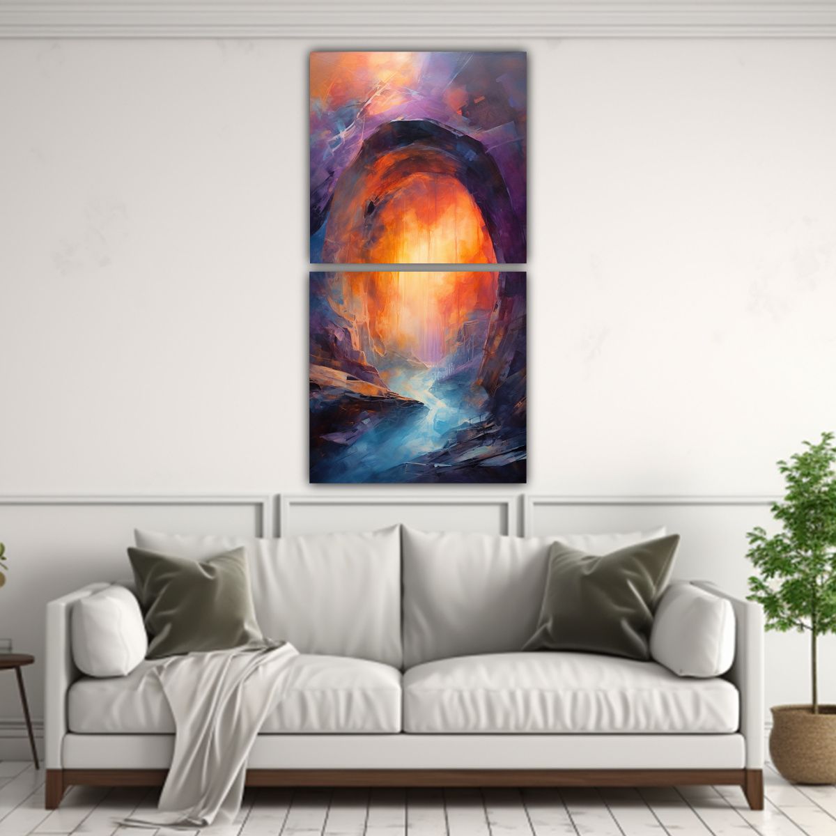 GENERICO - Set 2 Lienzos De Tela Espectacular Llamativo 60x120 Cm