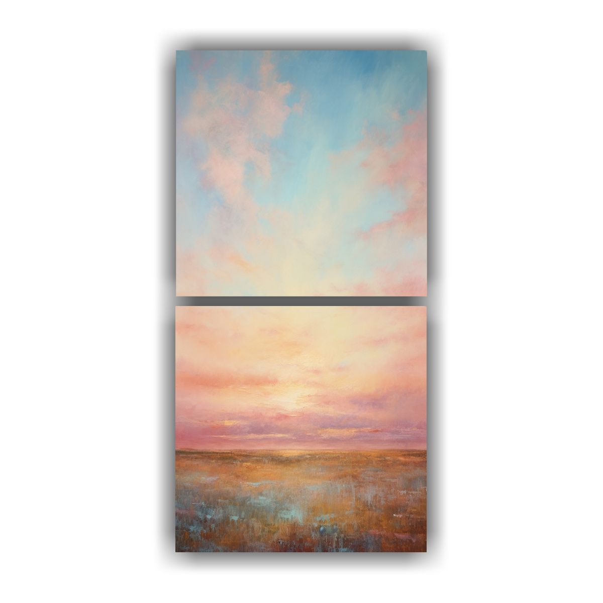 GENERICO - Cuadros Abstractos Textura Sereno Atardecer En 60x120 Cm