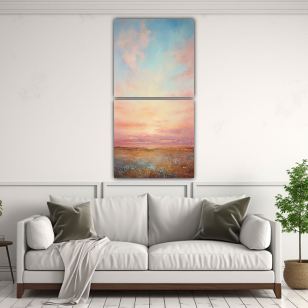 GENERICO - Cuadros Abstractos Textura Sereno Atardecer En 60x120 Cm