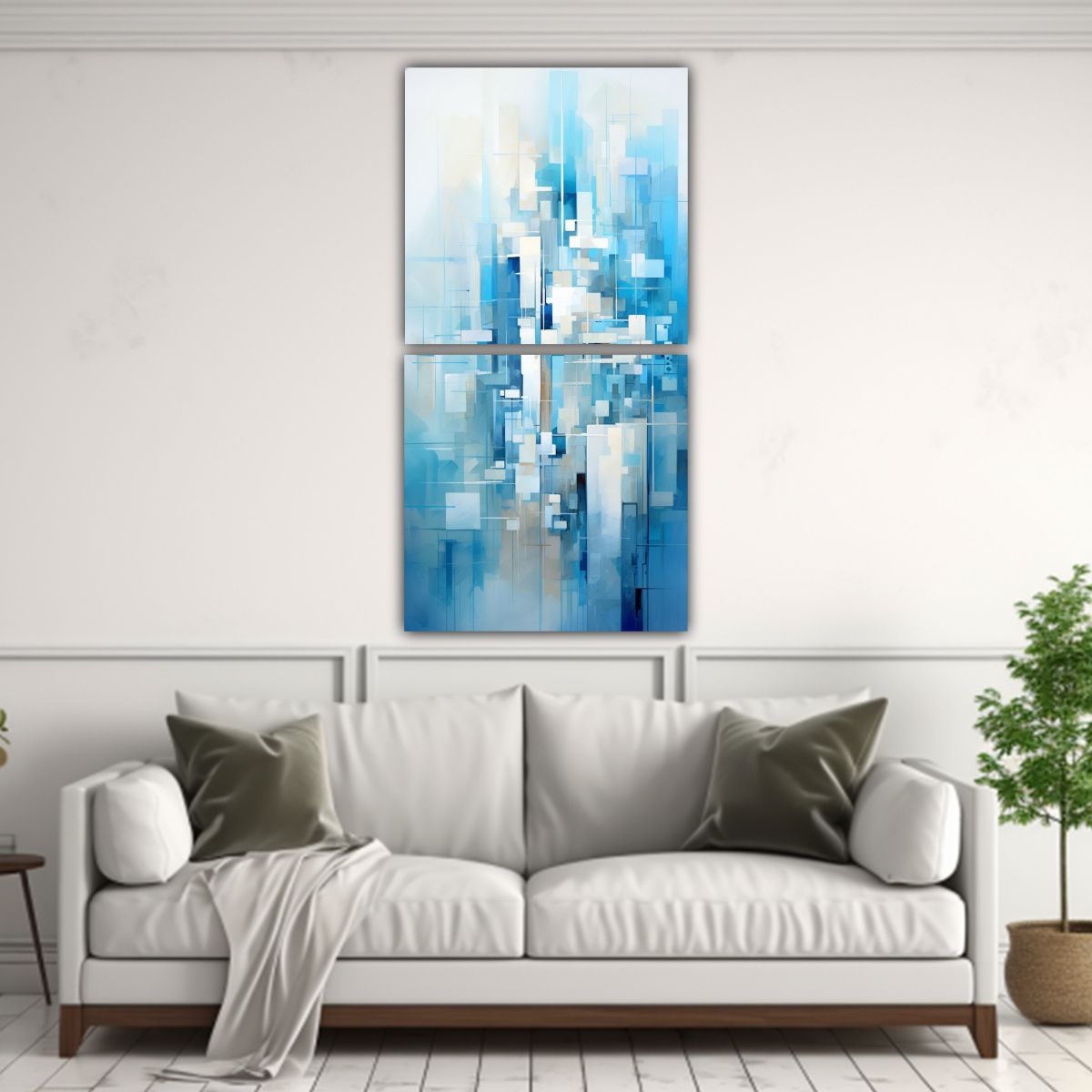 GENERICO - Cuadros Inspira Intenso De Ciudad Abstracta En 40x80 Cm