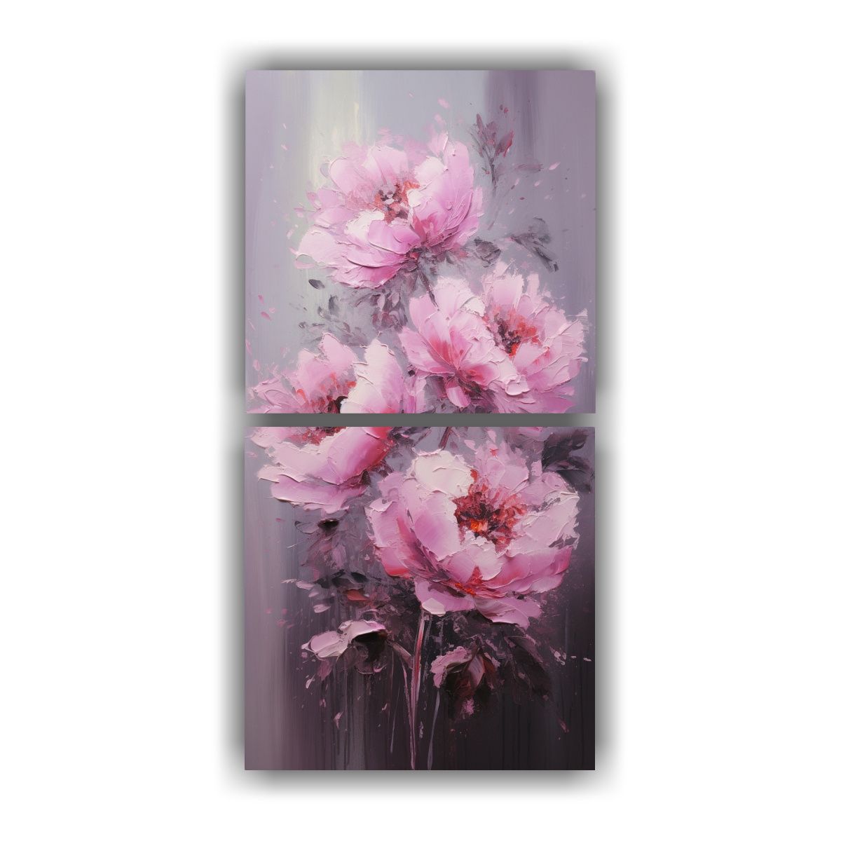 GENERICO - Pintura En Lienzo De Peonías Rosas En Estilo 50x100 Cm