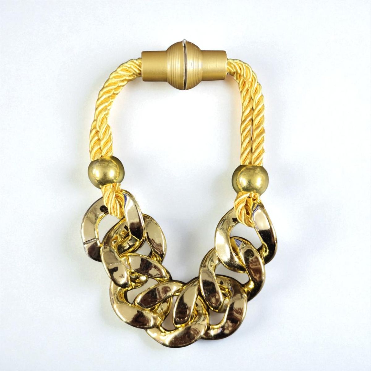 GENERICO - Pack De 02 Sujetadores Cadena Magnéticas Para Cortinas Dorado