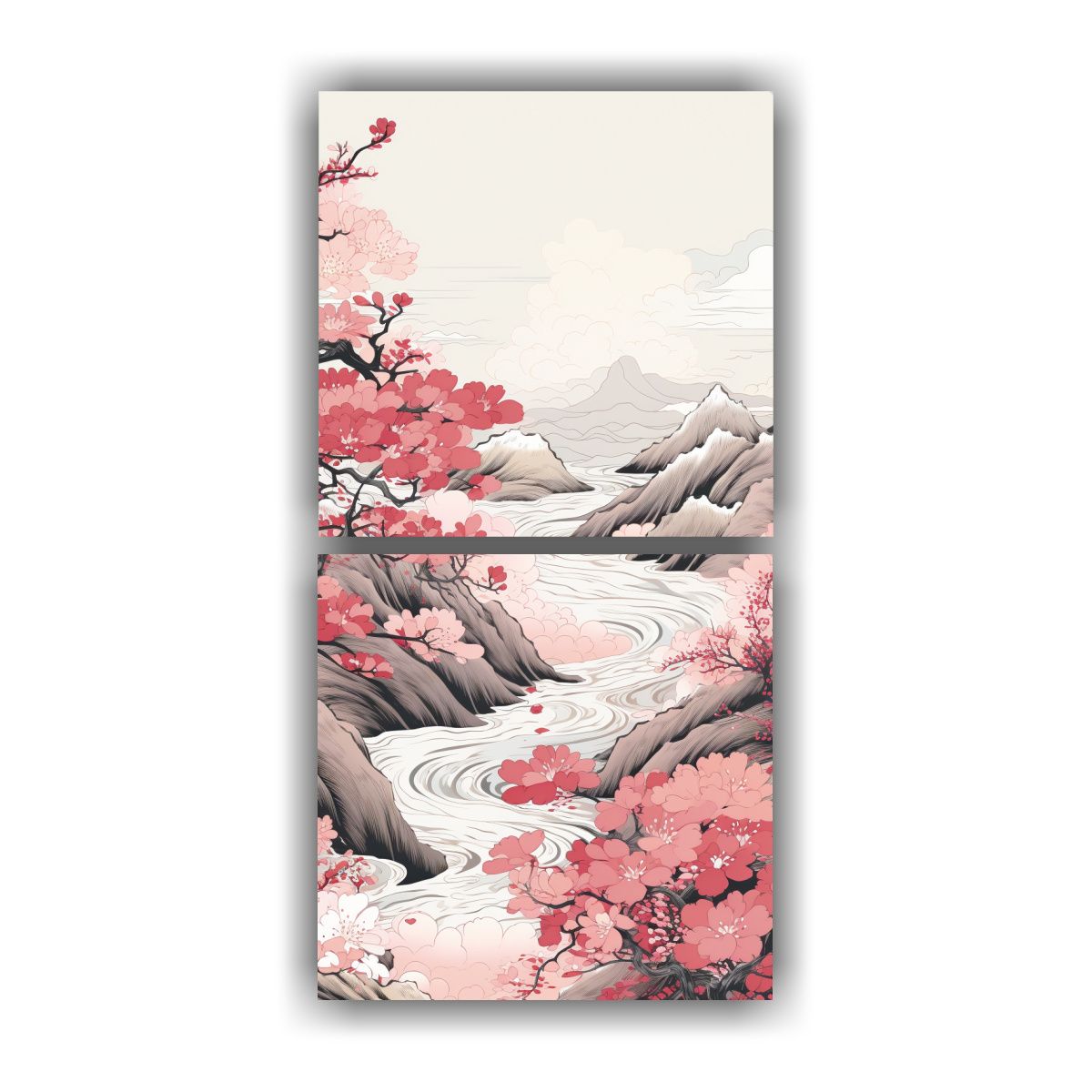 GENERICO - 2 Lienzos Abstracto Originalidad 30x60 Cm