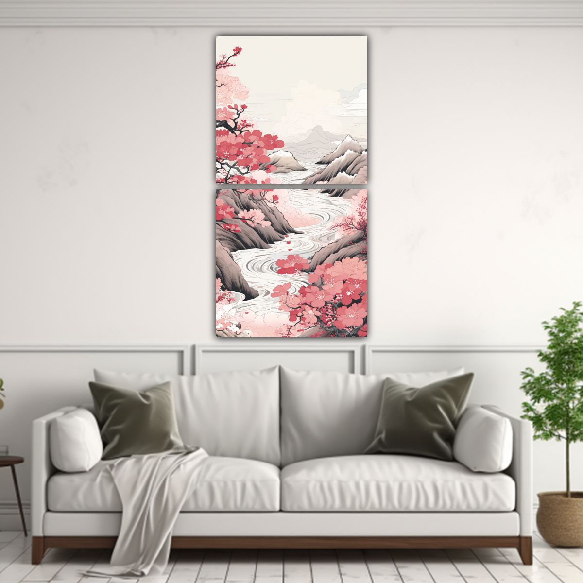 GENERICO - 2 Lienzos Abstracto Originalidad 20x40 Cm