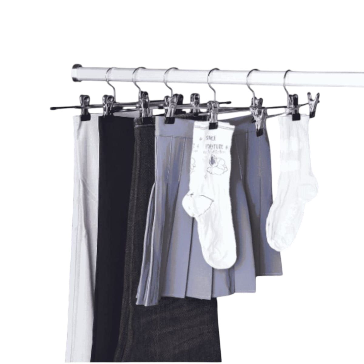 GENERICO - Pack 10 Colgadores de Metal con Pinzas para Pantalones o Lenceria  Gms