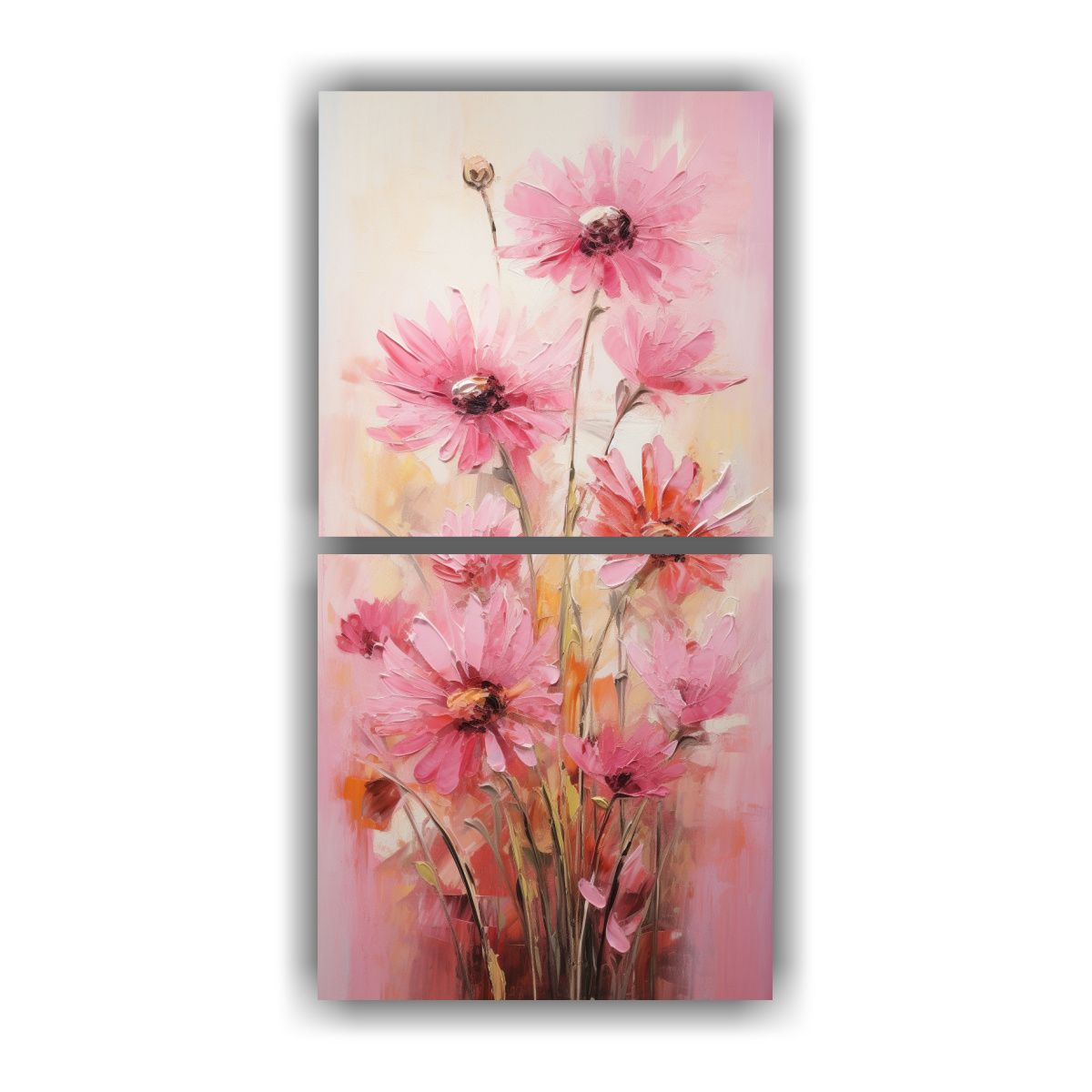 GENERICO - Pintura De Lienzo Con Motivo De Girasoles Rosados 20x40 Cm