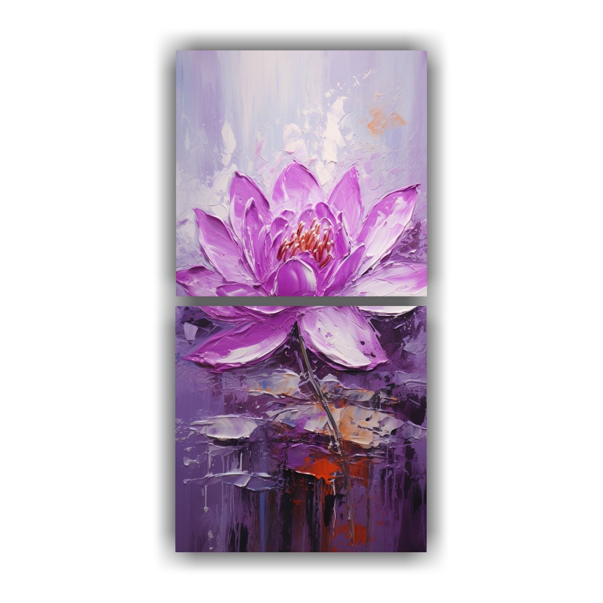 GENERICO - Pintura En Lienzo De Loto Morado En La 20x40 Cm