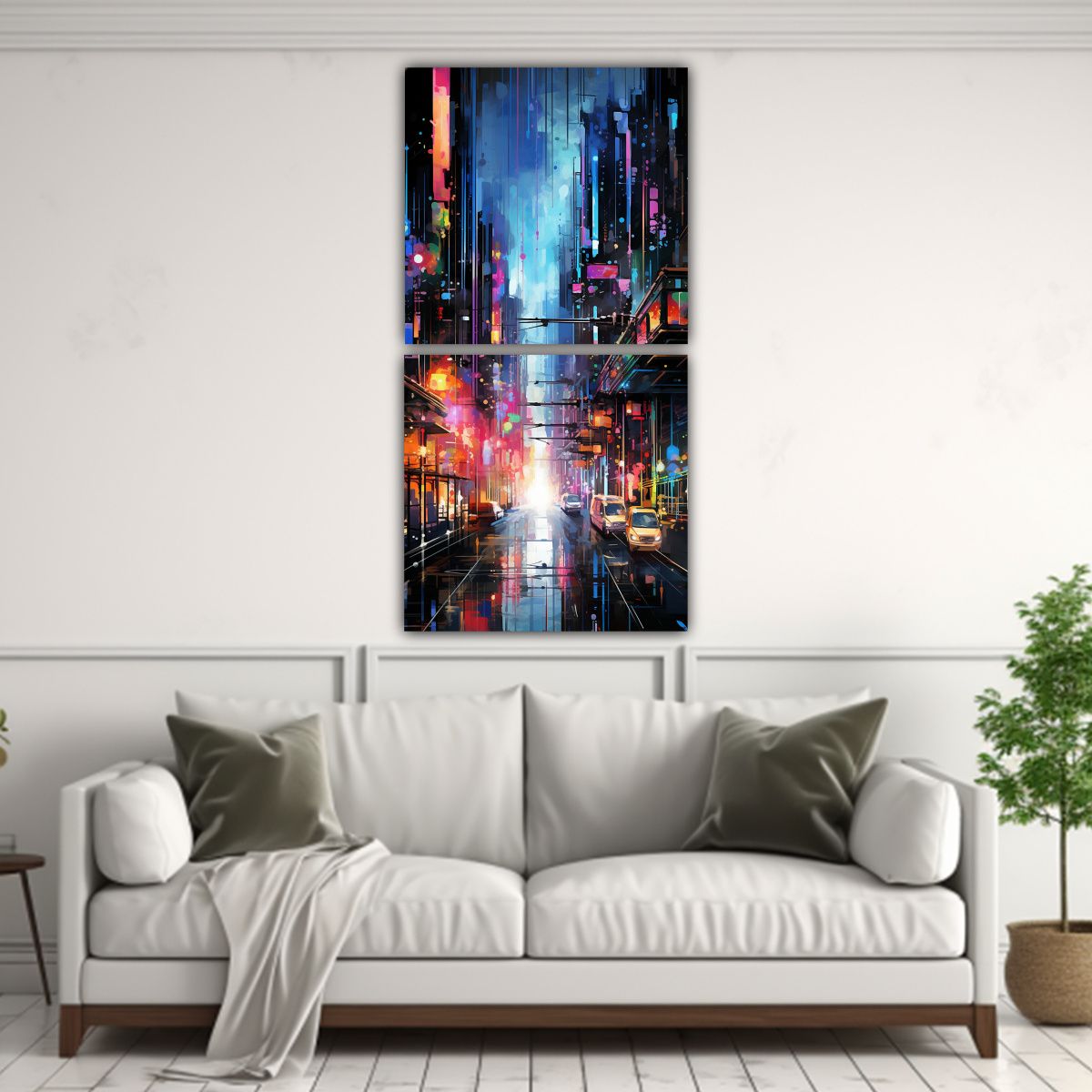 GENERICO - Pinturas Decorativas De La Ciudad Cibernética En 20x40 Cm