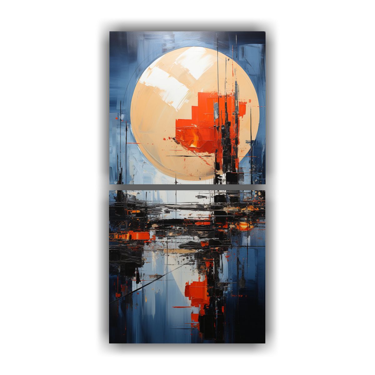GENERICO - Pintura Abstracta Brillante Arte De Pared 20x40 Cm