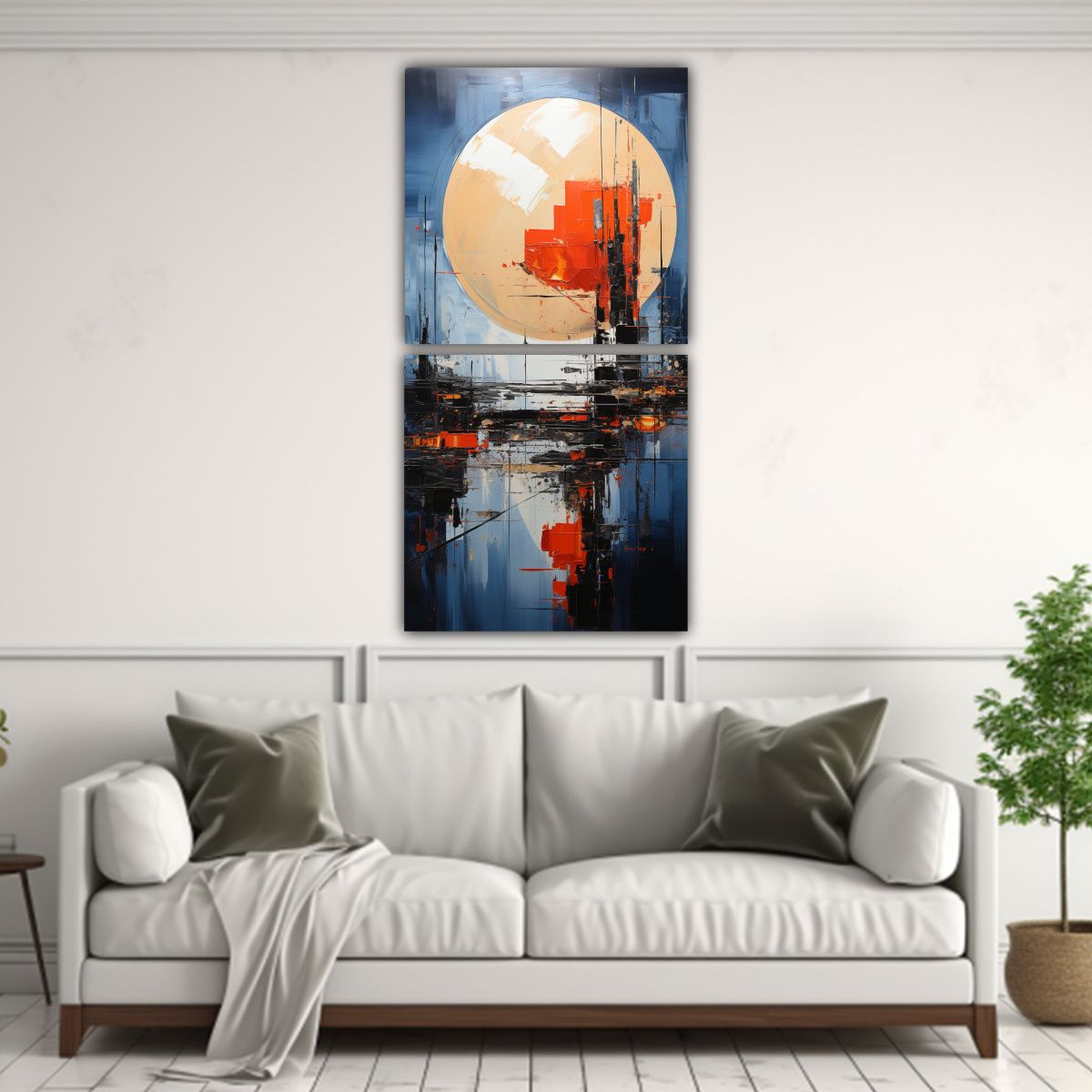 GENERICO - Pintura Abstracta Brillante Arte De Pared 20x40 Cm