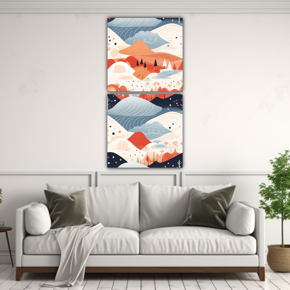 GENERICO - Paisajes Escandinavos Abstractos En Forma Lineal 20x40 Cm