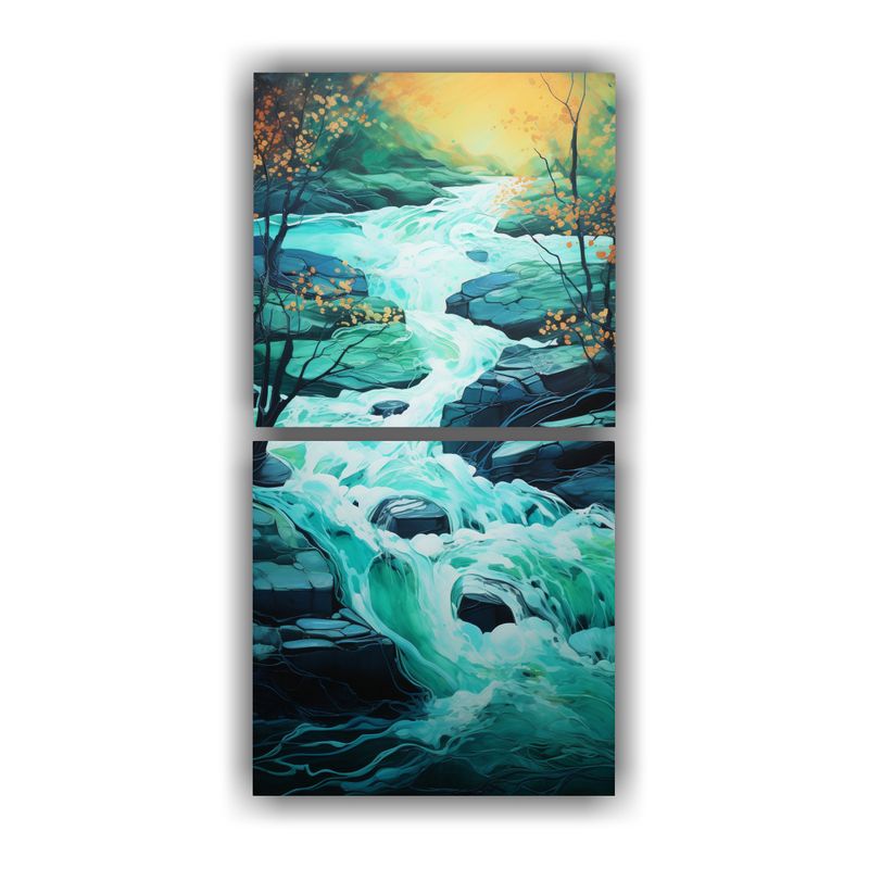 GENERICO - Flujo Abstracto De Un Río Tranquilo Pinturas 30x60 Cm