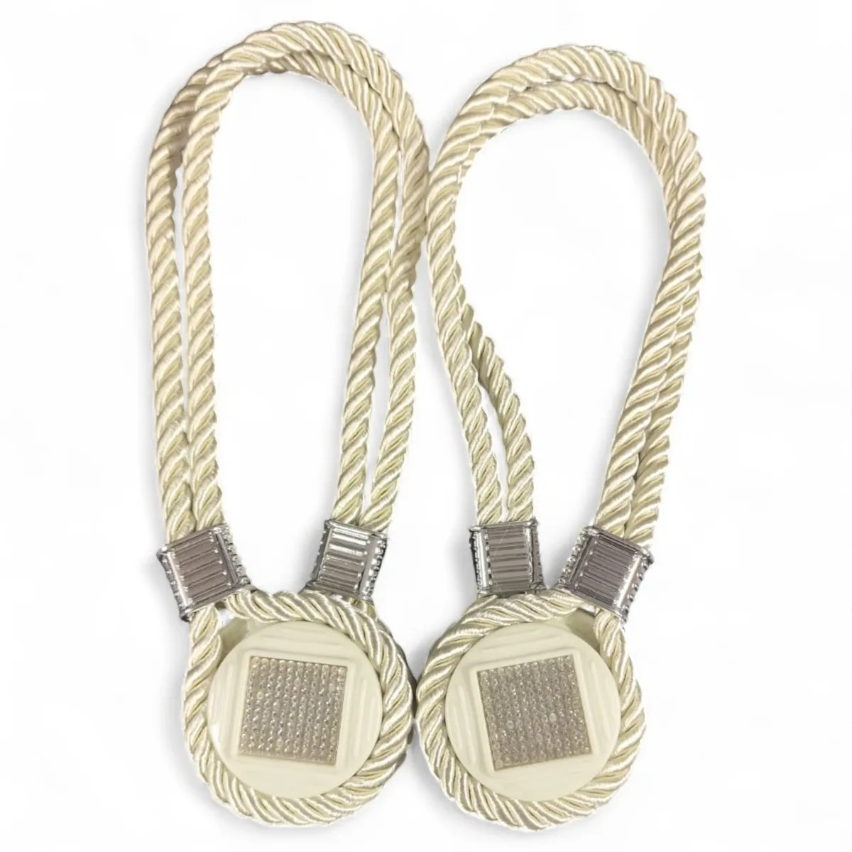 GENERICO - Pack De 02 Sujetadores Magnéticos Para Cortinas Joyas Beige