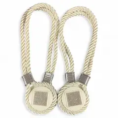 GENERICO - Pack De 02 Sujetadores Magnéticos Para Cortinas Joyas Beige