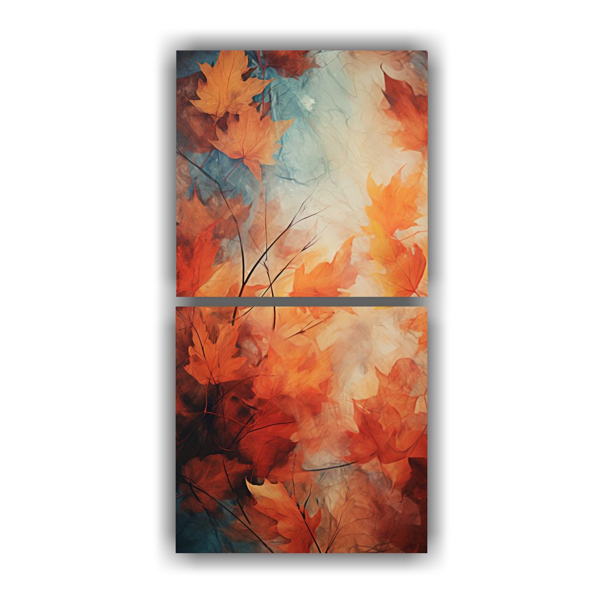 GENERICO - Set Cuadro Vertical Armonía Cromática Otoño En 50x100 Cm