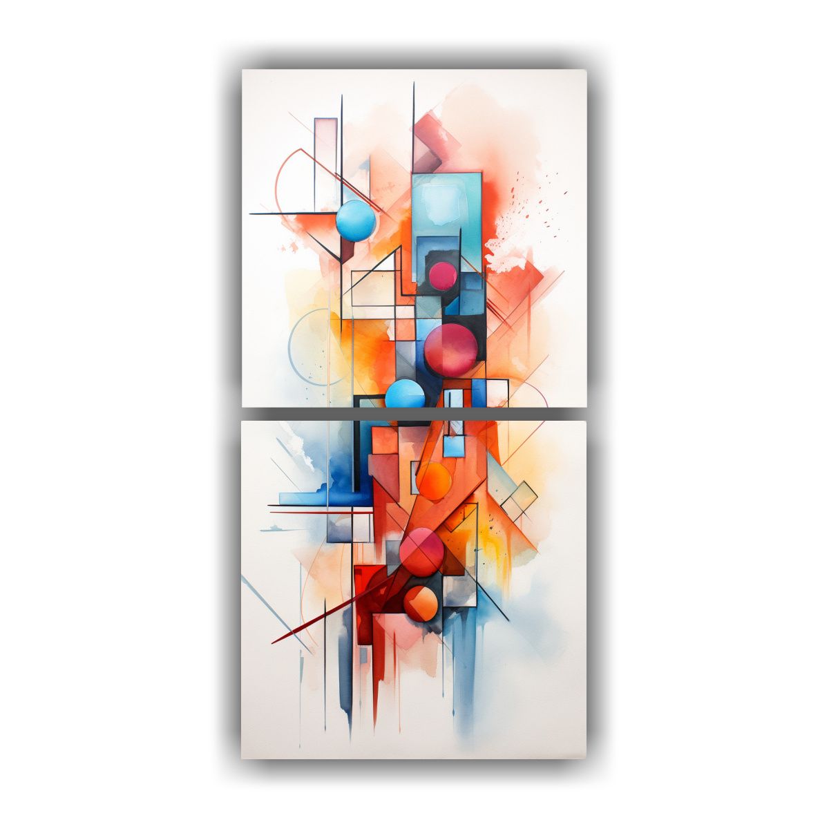GENERICO - Pintura Decorativa Abstracta En Acuarela Para 50x100 Cm