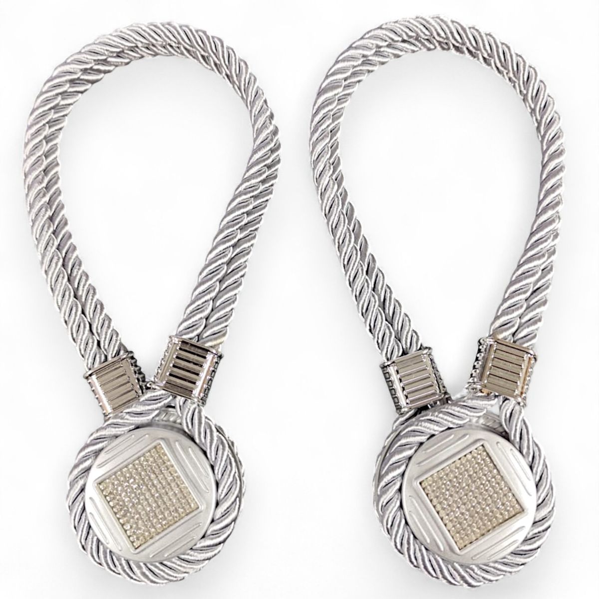 GENERICO - Pack De 02 Sujetadores Magnéticos Para Cortinas Joyas Gris