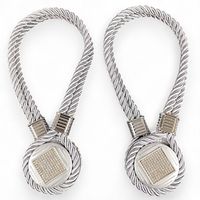 Pack De 02 Sujetadores Magnéticos Para Cortinas Joyas Gris