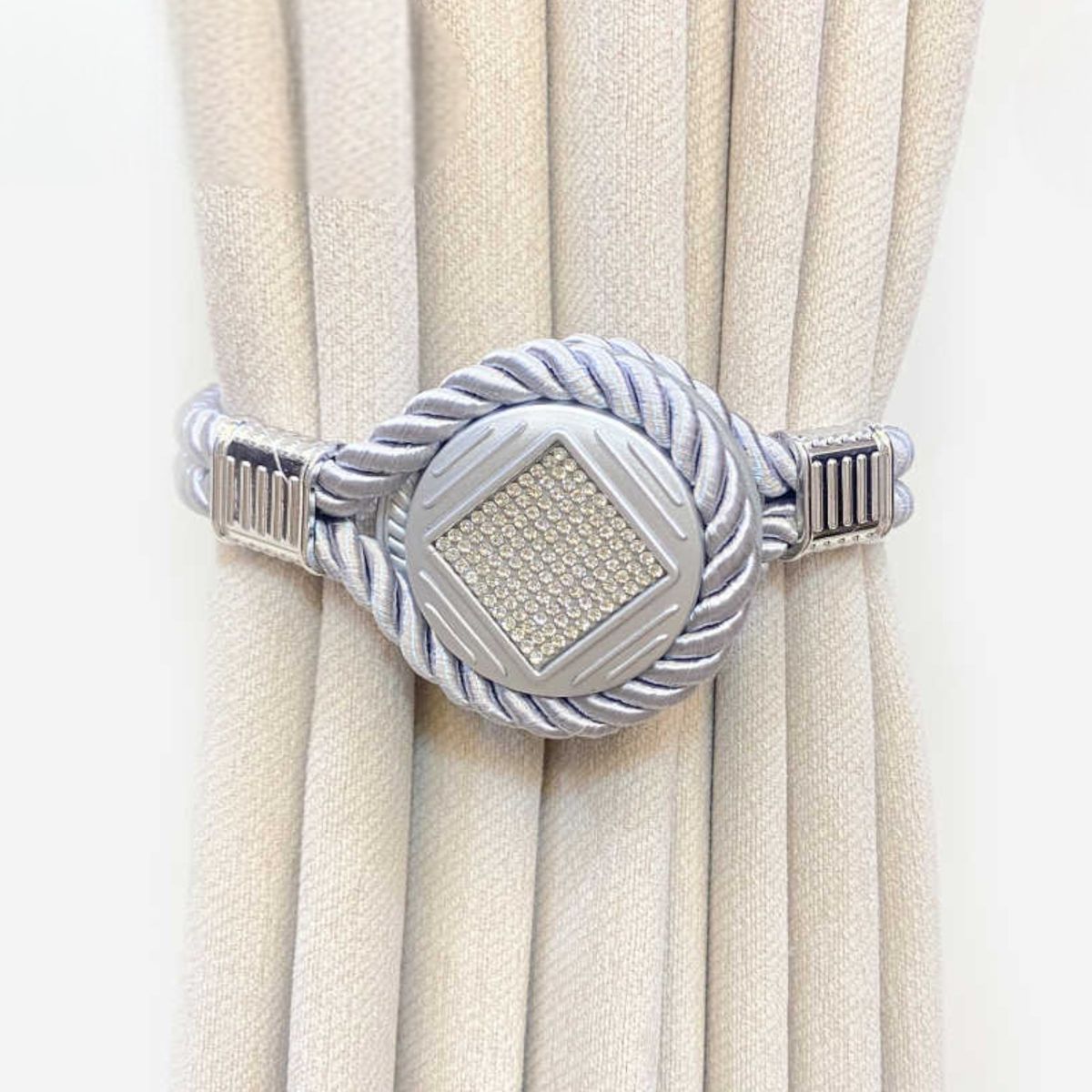 GENERICO - Pack De 02 Sujetadores Magnéticos Para Cortinas Joyas Gris