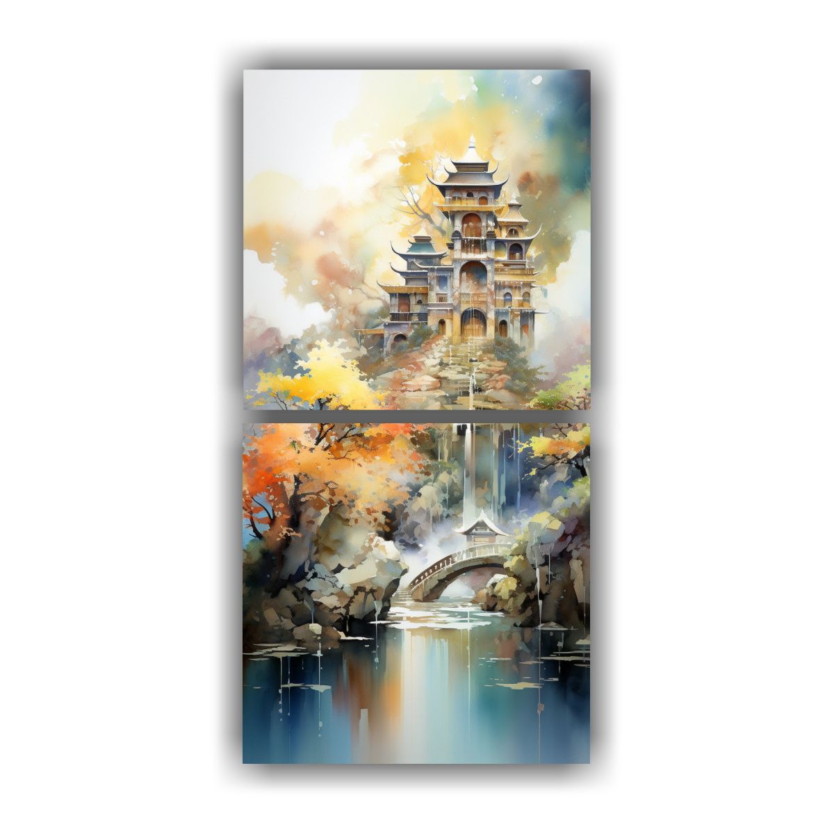 GENERICO - Dibujos Alegres Acuarelas Abstractas Paisajes 60x120 Cm