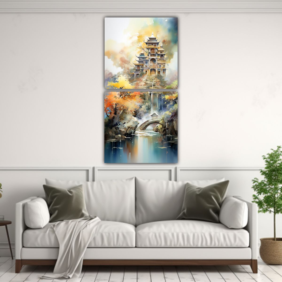 GENERICO - Dibujos Alegres Acuarelas Abstractas Paisajes 60x120 Cm