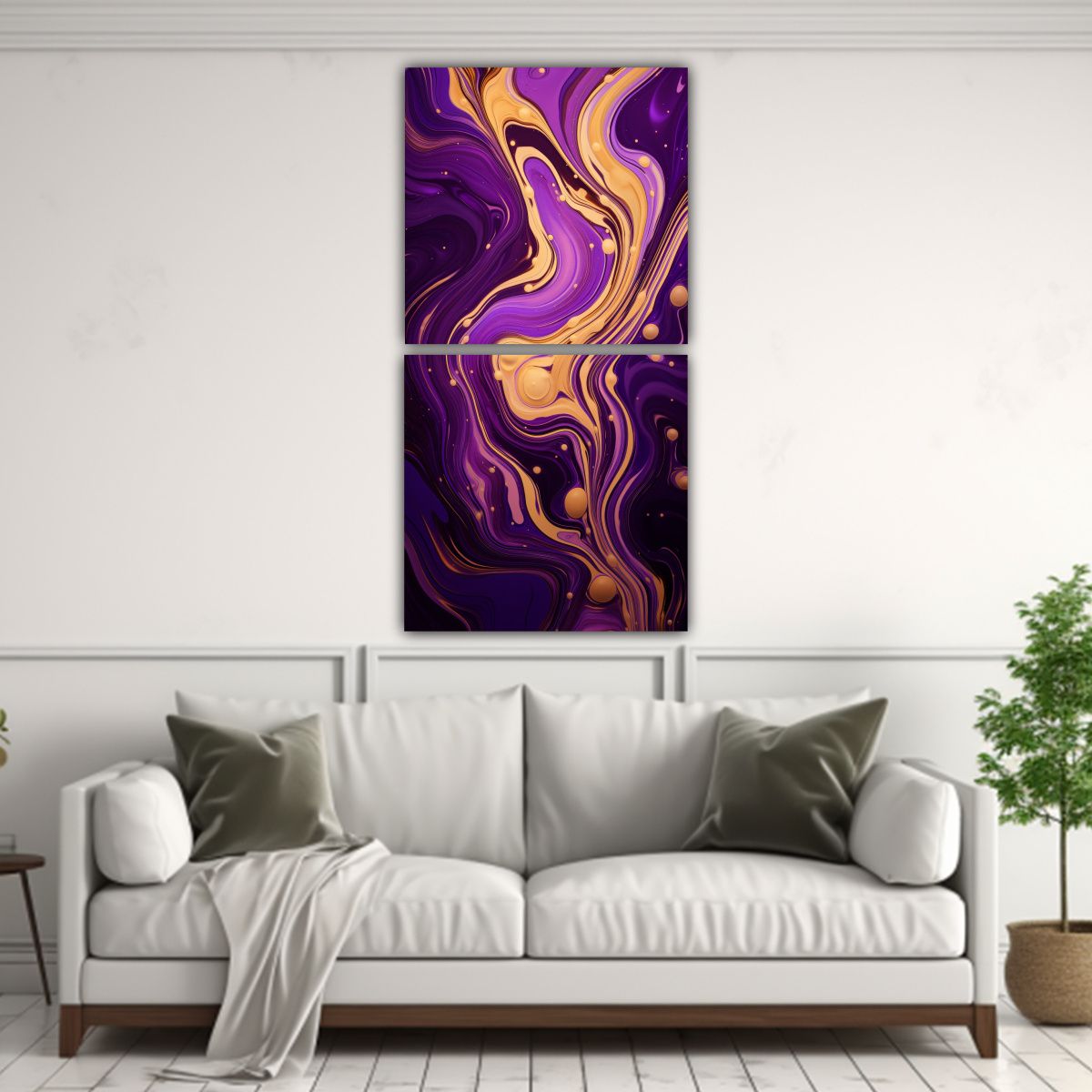 GENERICO - Pinturas Abstractas De Lienzo Set 2 Alta 60x120 Cm