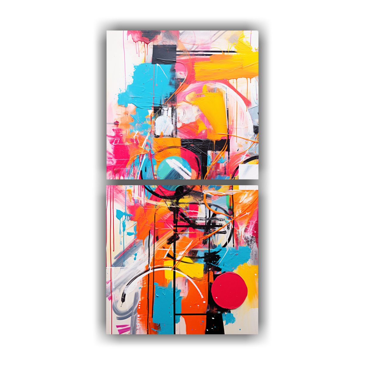 GENERICO - Pintura Abstracta De Fusión De Graffiti 20x40 Cm