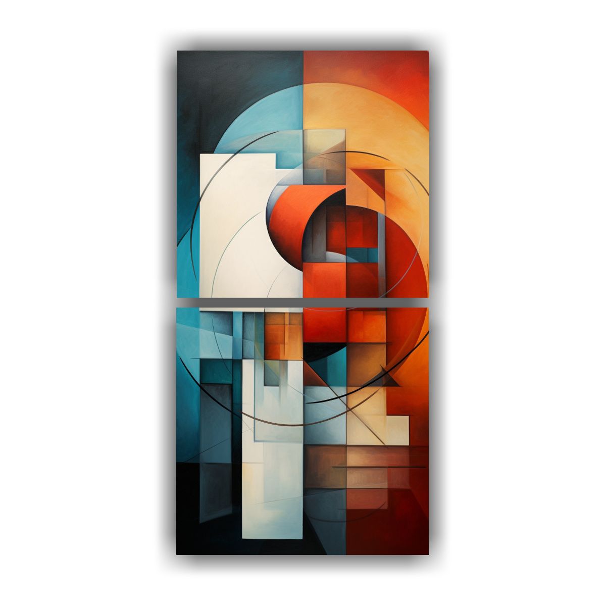 GENERICO - Pinturas Decorativas Con Geometrías Abstractas 20x40 Cm