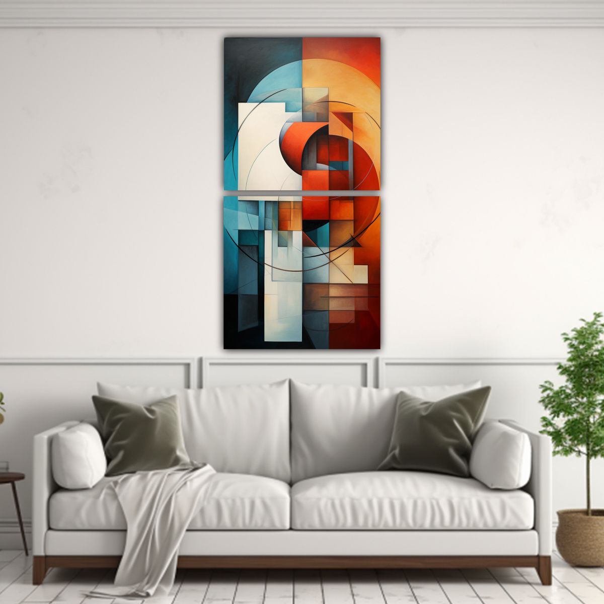 GENERICO - Pinturas Decorativas Con Geometrías Abstractas 20x40 Cm