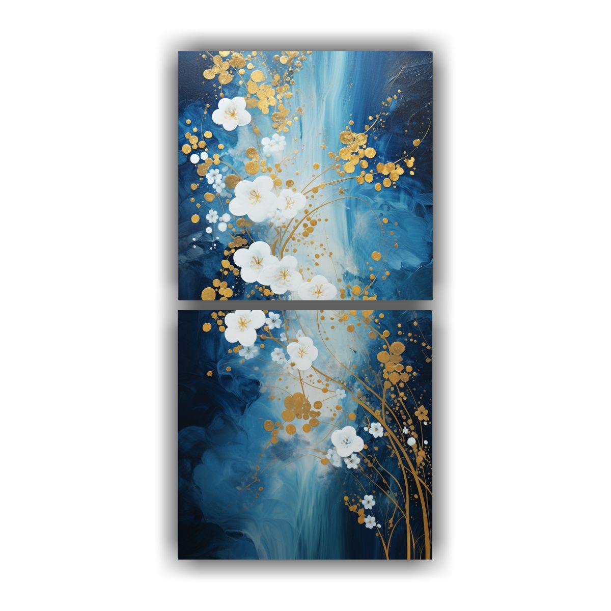 GENERICO - Pintura Abstracta Estilo Azul Blanco Belleza 20x40 Cm