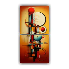 GENERICO - Cuadros Abstractos Modernos Para Living Dos 20x40 Cm