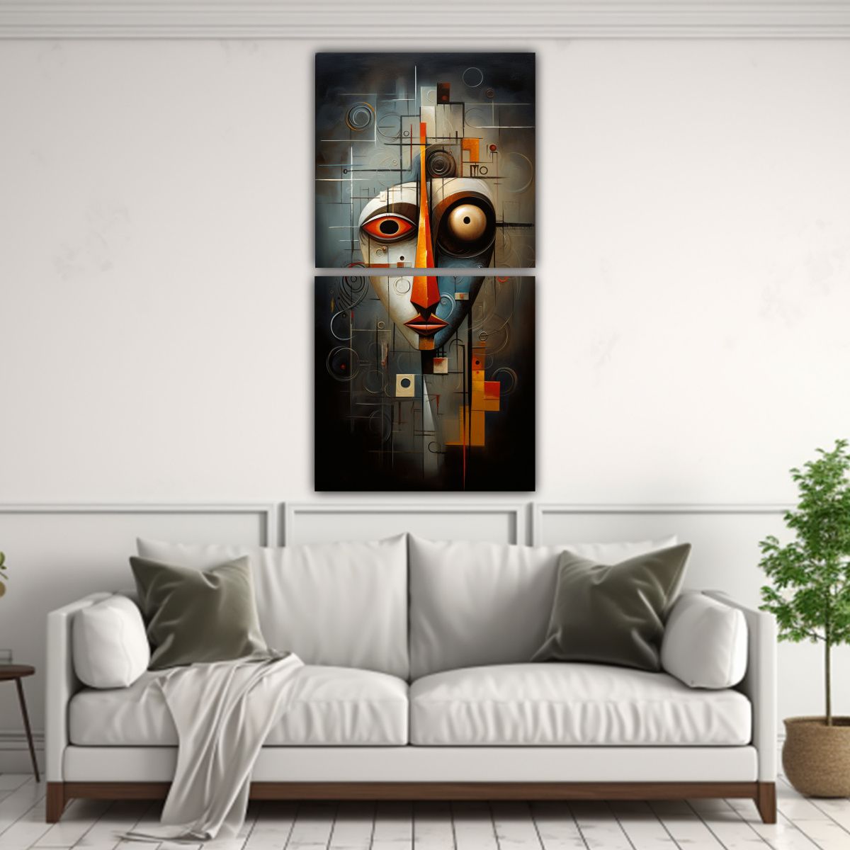 GENERICO - Cuadros Abstractos Plateados Para Baño 30x60 Cm