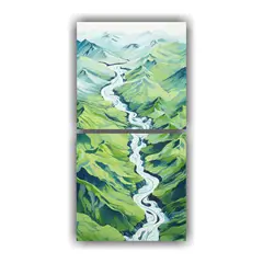 GENERICO - Cuadros Lienzos Hermosos Living Rendición 50x100 Cm