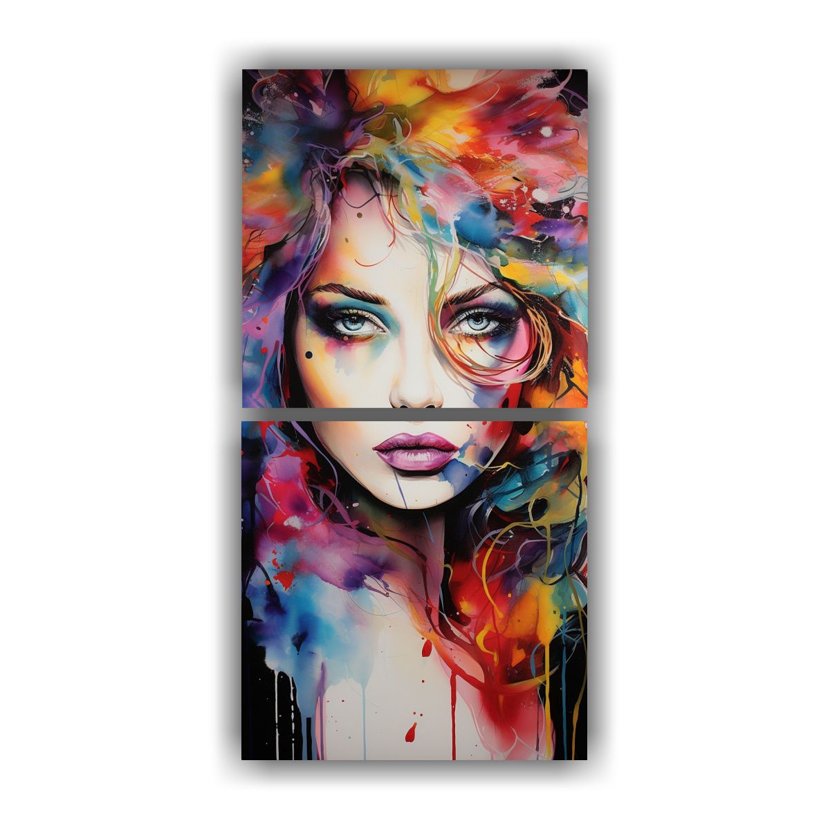 GENERICO - Cuadro De Tela Con Tinta Al Alcohol De Una Mujer 20x40 Cm