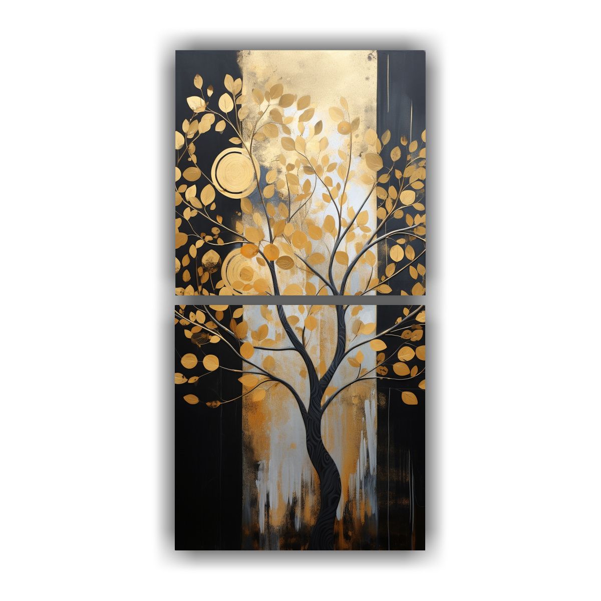 GENERICO - Pintura Decorativa De Escenario árbol En Negro Y 50x100 Cm