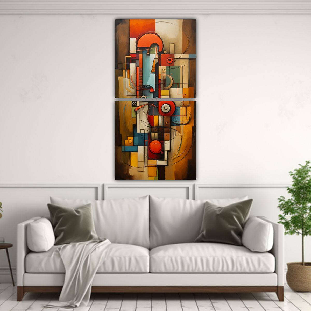 GENERICO - Cuadros Abstractos Contemporáneos De Equilibrio 20x40 Cm