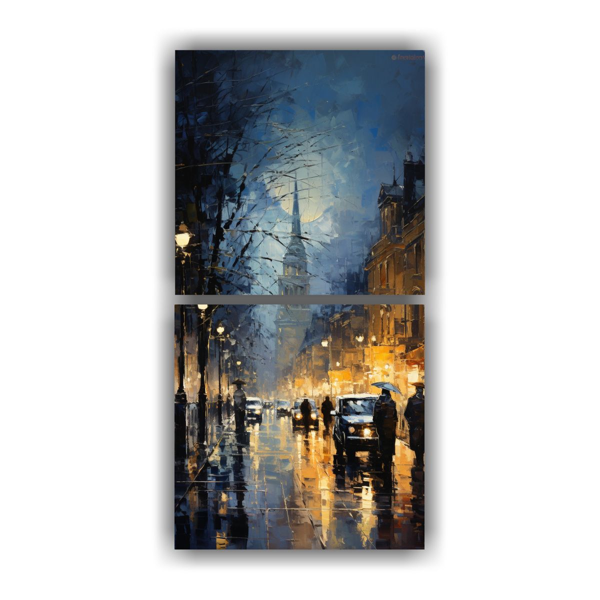 GENERICO - Pintura Decorativa De Ciudad Impresionista 20x40 Cm