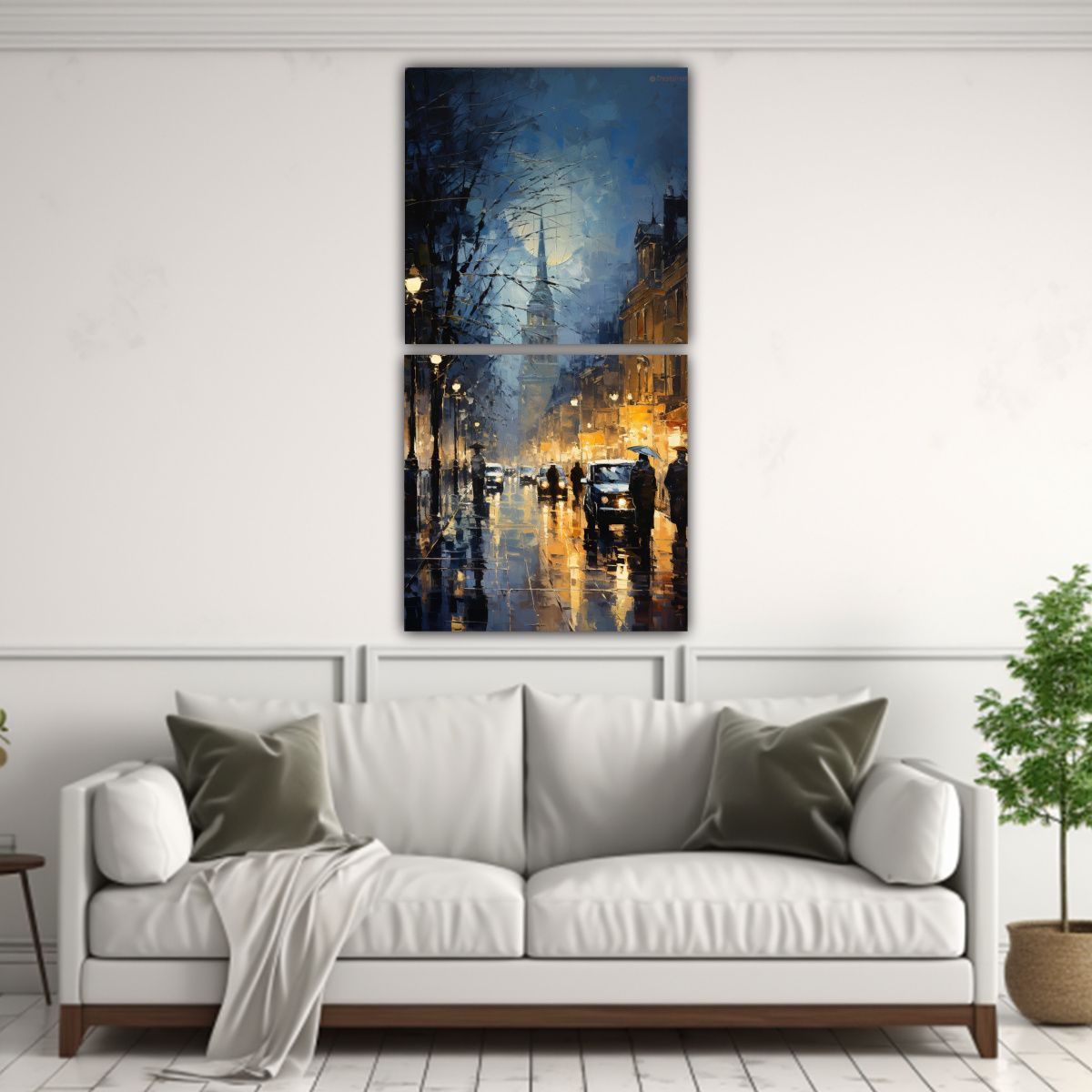 GENERICO - Pintura Decorativa De Ciudad Impresionista 20x40 Cm