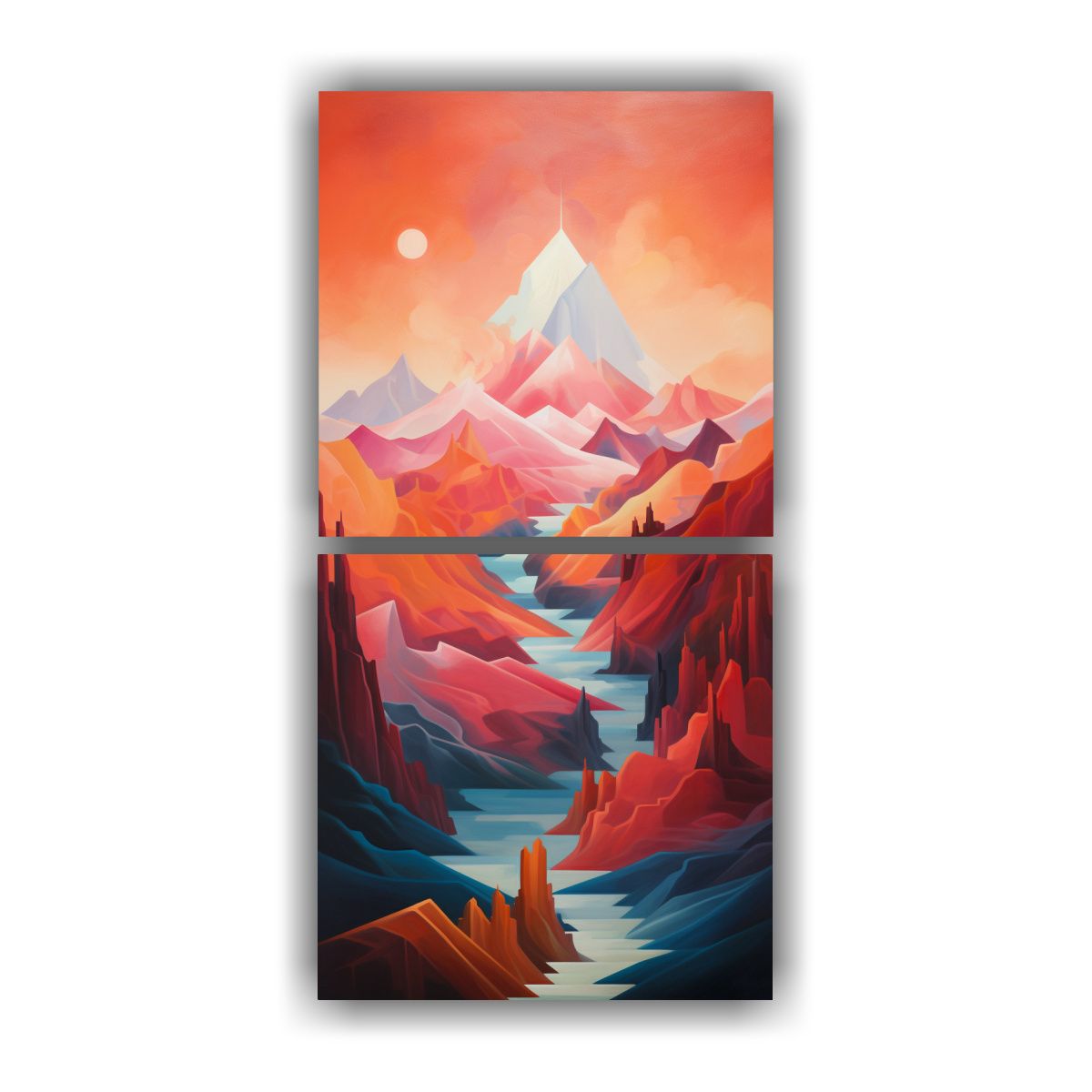 GENERICO - Paisajes Abstractos En Cumbres Montañosas 60x120 Cm