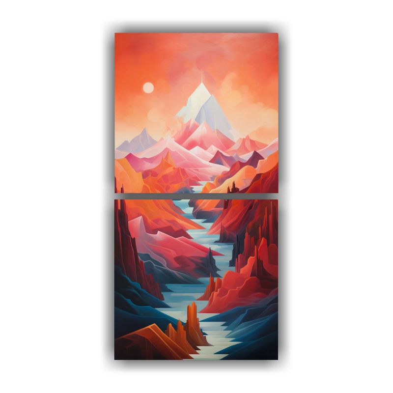 GENERICO - Paisajes Abstractos En Cumbres Montañosas 60x120 Cm