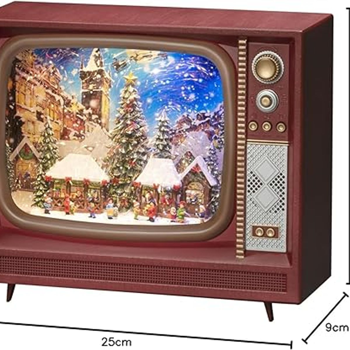 MOVI - Televisión Vintage con Música y Luz LED Navideña