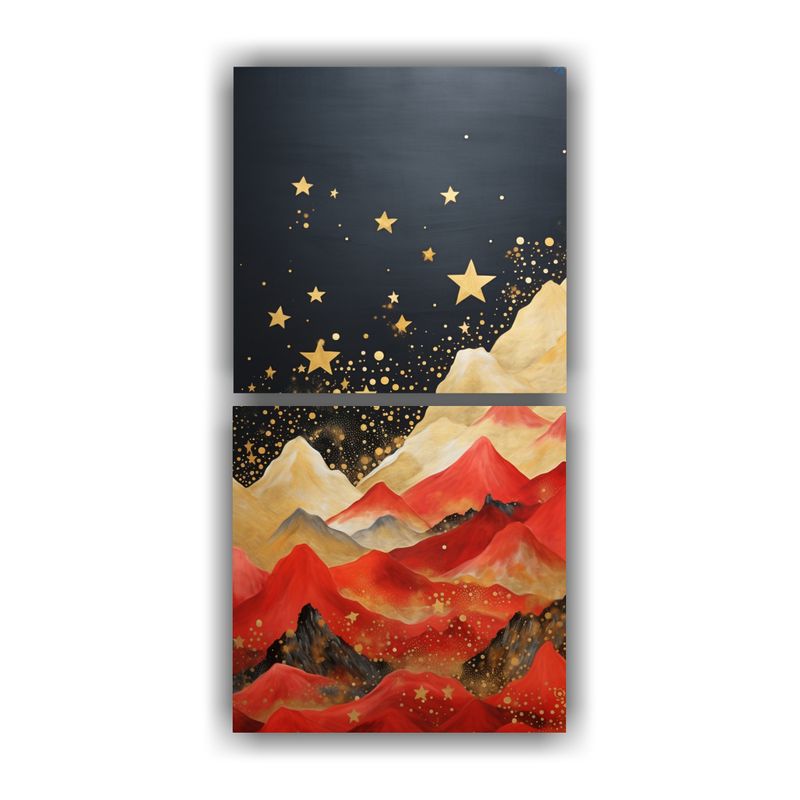 GENERICO - Cuadro Expresionismo De Paisaje De Montaña Con 50x100 Cm