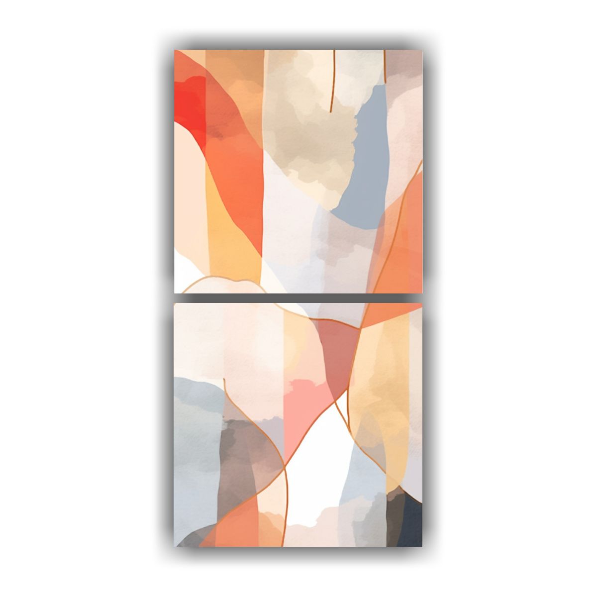 GENERICO - Conjunto 2 Lienzos Finas Líneas Protagonismo 40x80 Cm