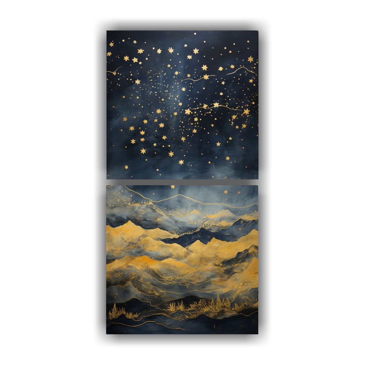 GENERICO - Set 2 Pinturas Abstractas De Pared De Paisaje De 20x40 Cm